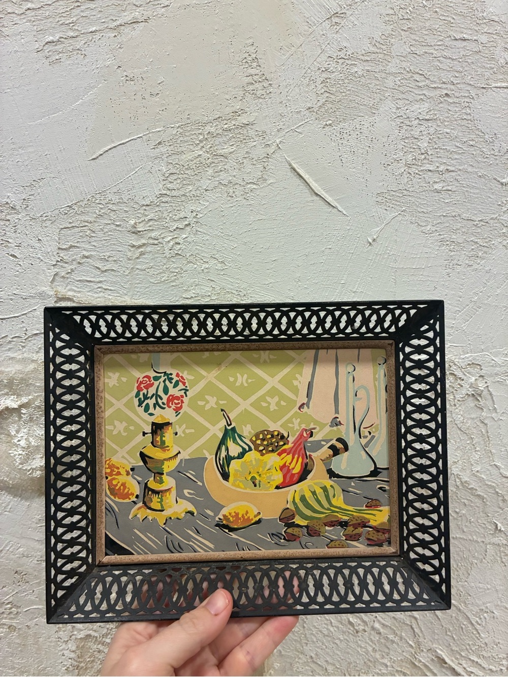 Vintage Framed Fruit Still Life Print Mid Century